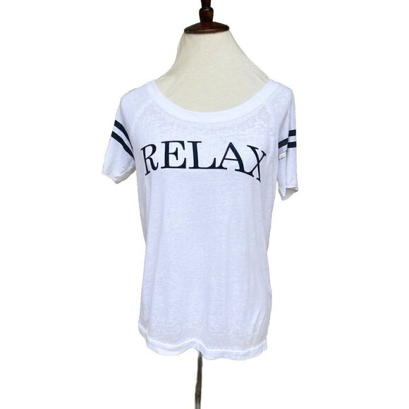 Chaser Women Crew Neck Cut out RELAX T-Shirt Size S - Picture 1 of 16